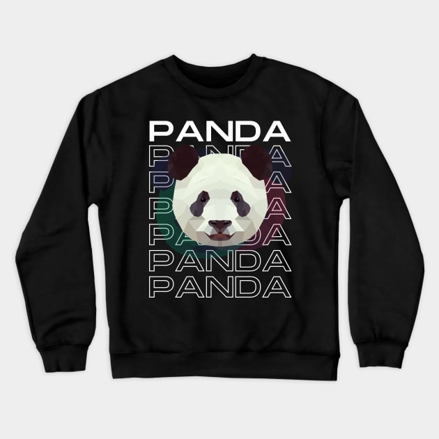 Cool Panda White Crewneck Sweatshirt by kareemelk